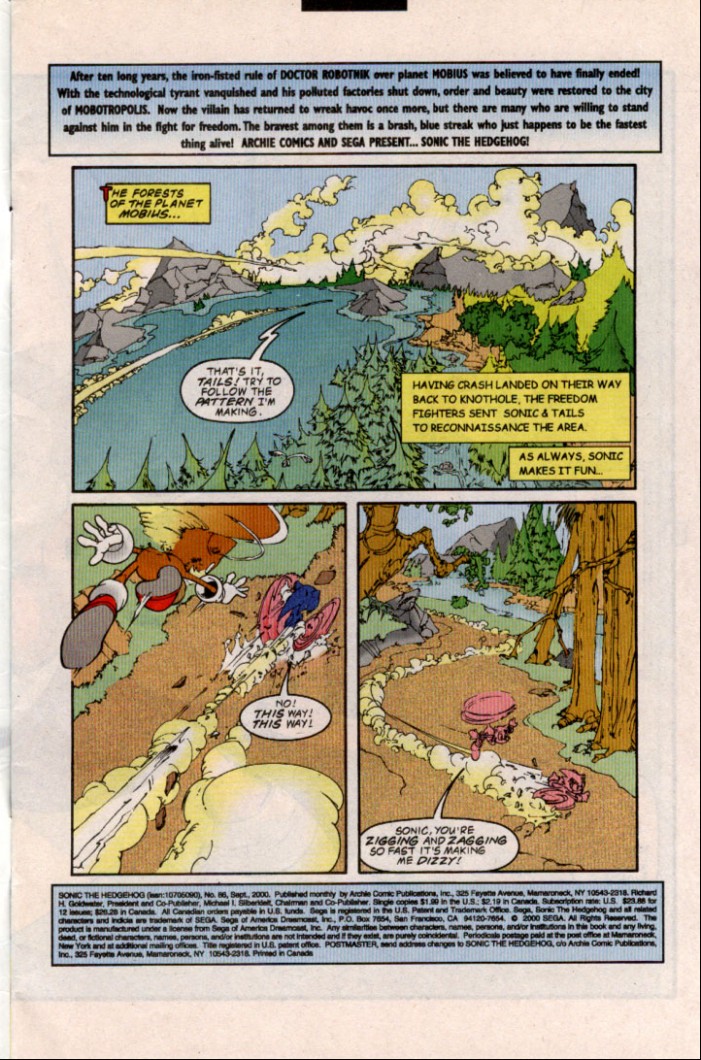 Sonic - Archie Adventure Series September 2000 Page 1